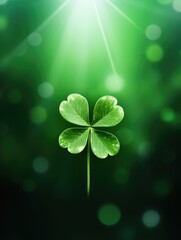 St. Patrick's Day abstract green background decorated with shamrock leaves. Patrick Day pub celebrating