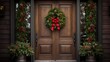 mistletoe holiday door