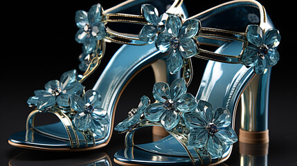 3d image of ladies shoes made of glass