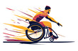 Wheelchair Racing isolated vector style