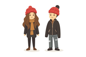 Sticker - Valentines Day couple isolated vector style