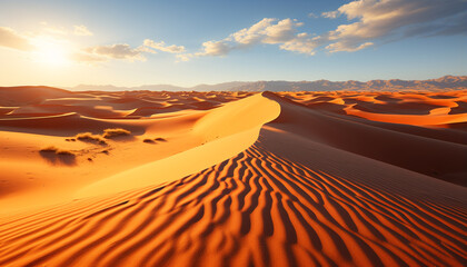 Canvas Print - Arid climate, striped mountain, remote beauty in nature, tranquil scene generated by AI