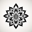 © Adames Art Studio - Floral Mandala Flower Tribal Vector Monochrome Silhouette Illustration Isolated on White Background - Tattoo - Clipart - Logo - Graphic Design Element