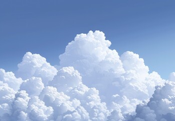 Wall Mural - Majestic White Clouds Filling A Clear Blue Sky