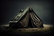 Military Tent Isolated. Generative AI