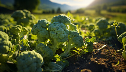 Wall Mural - Fresh organic vegetables grown on a rural farm generated by AI