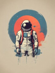 Wall Mural - Astronaut illustration in space for T shirt design