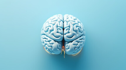 Brain background, bright human brain on isolated background