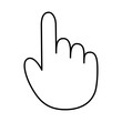 Hand with pointing index finger isolated vector icon. Touch, point or click hand gesture clipart element. Pointer cursor sign.