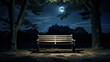 © PikePicture - moonlight park bench at night