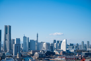 神奈川県横浜市みなとみらいの都市風景