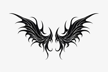 artistic outline of wings