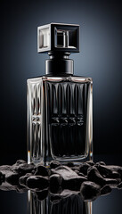 Wall Mural - Luxury perfume bottle sprays elegance and freshness in fashion generated by AI