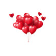 Red Heart Balloons Floating in the Air
