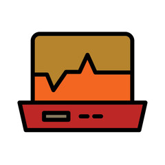 Business Chart Online Filled Outline Icon