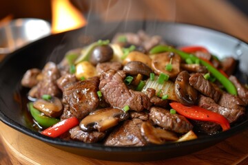 Poster - Beef Filet and mushroom cooked in Black Pepper