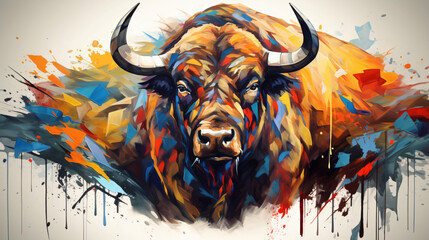 Wall Mural - buffalo abstract animal background