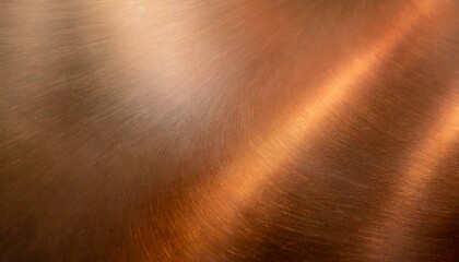 Background of a smooth sheet of shiny brushed metal in gold or copper tones