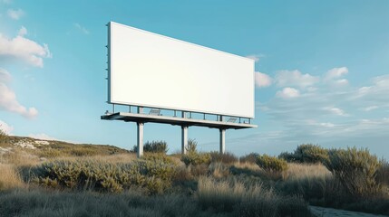 Spacious blank white billboard or poster offers a versatile canvas for various promotions, Ai Generated.