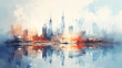 Illustration abstraite d'une grande métropole avec de multiples couleurs
