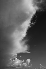 Wall Mural - black and white image, buautiful sky with cloud in rainy day