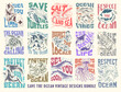 © Universtock - Save the ocean vintage graphic poster set, environmental quotes bundle. Save the ocean typography t shirt designs bundle, Earth day, nature lover design. Ecological and environment design for print.