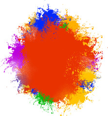 Canvas Print - colorful abstract paint and powder splash elements