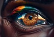 Reflection of the African continent in an eye. Generative AI