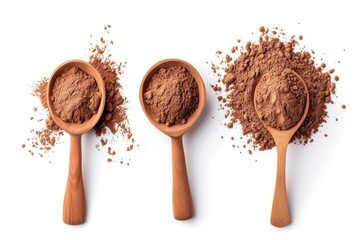 Wall Mural - Cocoa ingredients on white background