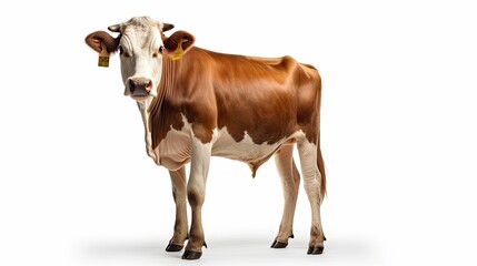 Wall Mural - livestock cow on white background