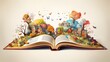 © Cloudyew - An open book with colorful illustrations for children