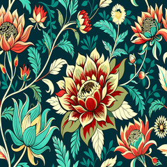 Wall Mural - pattern with flowers