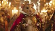 Realistic lifelike hamster in renaissance regal medieval noble royal outfits commercial editorial advertisement