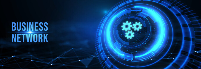 Wall Mural - business, technology, internet and network concept. online business network. 3d illustration