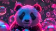 Panda neon portrait.