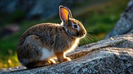 rabbit on rock