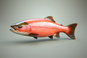 Sticker - 3d fish Salmon cartoon