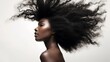 Beauty portrait of African American girl with afro hair. Beautiful black woman