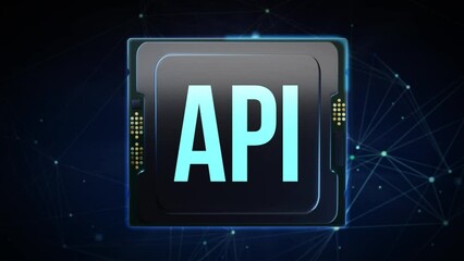 API - Application Programming Interface. Software development tool. Business, modern technology, internet and networking concept.