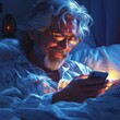 Glowing Man in Bedroom: A Nighttime Smartphone User Generative AI
