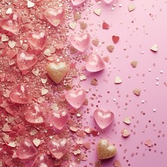 Sticker - Glitter hearts background.