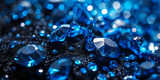 Fototapeta  - Scintillating Blue Gemstones Texture.
Texture of scintillating blue gemstones with various cuts and sparkling facets.