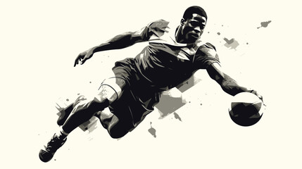 Canvas Print - abstract black man playing sports symbolizing athleticism and passion.simple vector illustration art