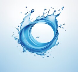 blue water splash on white background