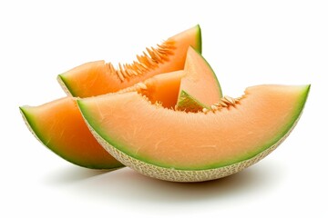Wall Mural - Isolated cantaloupe melon on white background