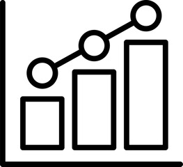 Wall Mural - Bar graph line icon. Graph, Line, Bar, Chart, Diagram, Report, Statistics. Business graphs and charts icons. Business infographics. Statistic data, charts, vector