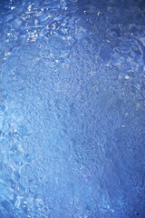 Canvas Print - Blue water texture. Bubbles and bubbling water.