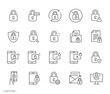 © Gilbert-Illustration - Privacy locks icon collection, Password, circular arrows, shield, Data protection and Cyber security, phone, personal information protection, thin line symbol eps 10 vector illustration
