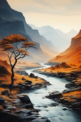 Wall Mural - mountain river