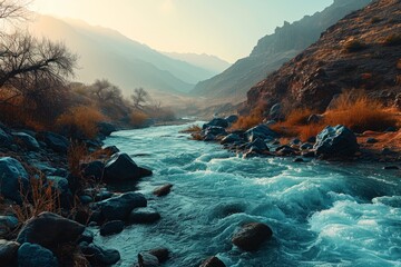 Wall Mural - mountain river